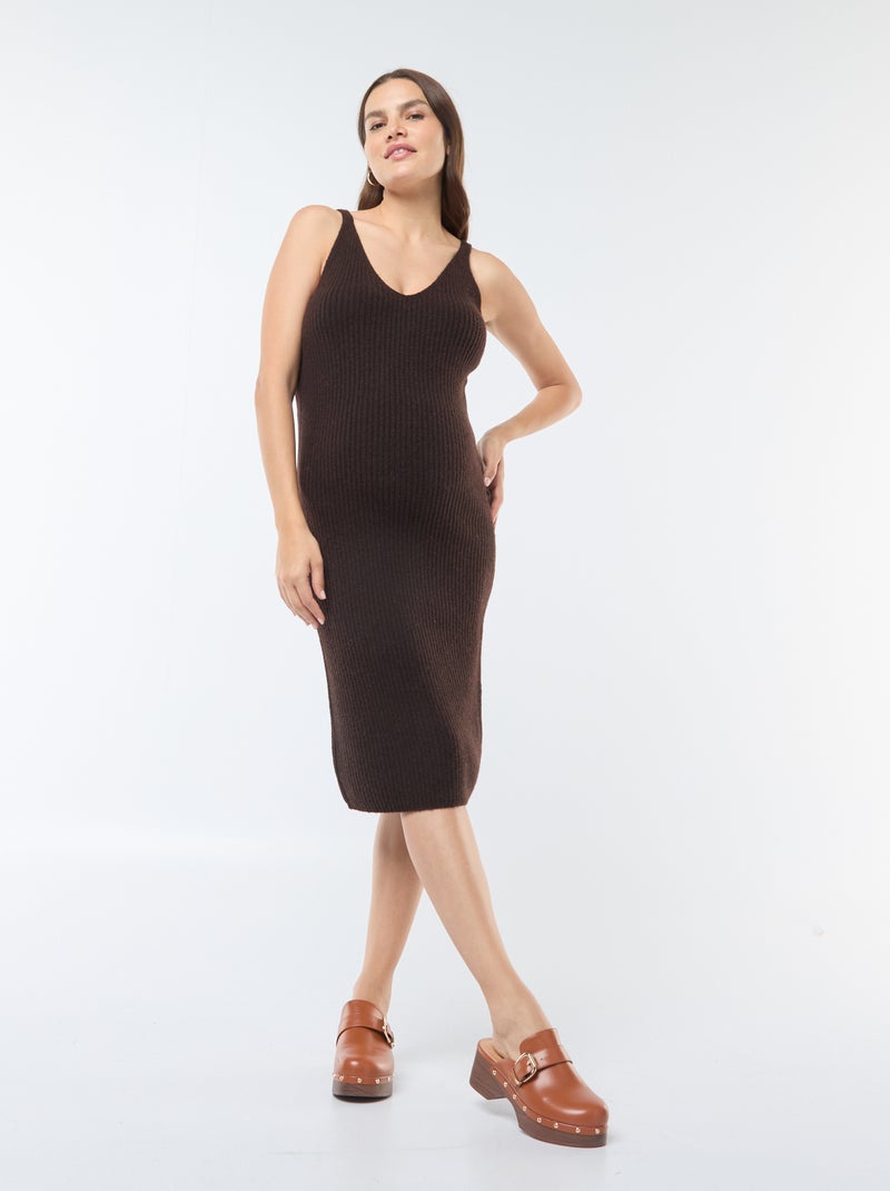 Vestido tipo jersey premamá 2 en 1 Marron - Kiabi