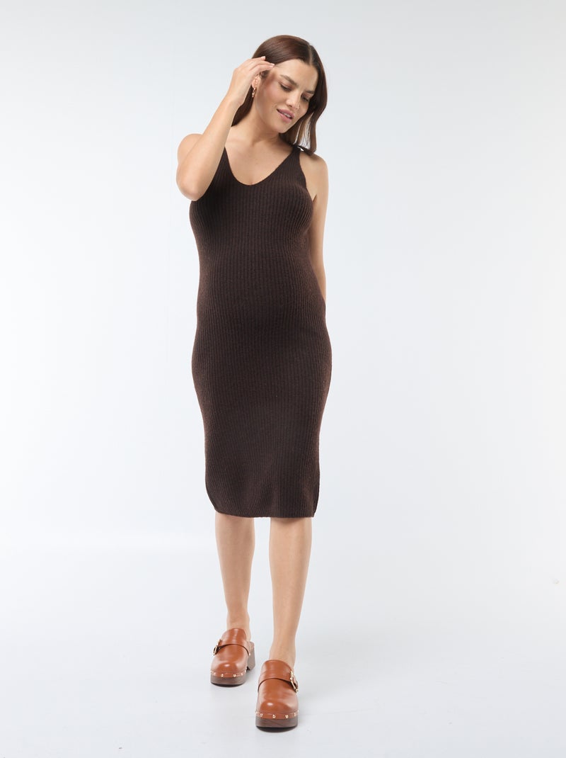 Vestido tipo jersey premamá 2 en 1 Marron - Kiabi