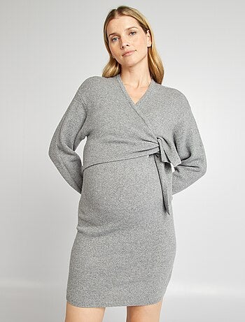 Vestido tipo jersey premamá con cinturón
