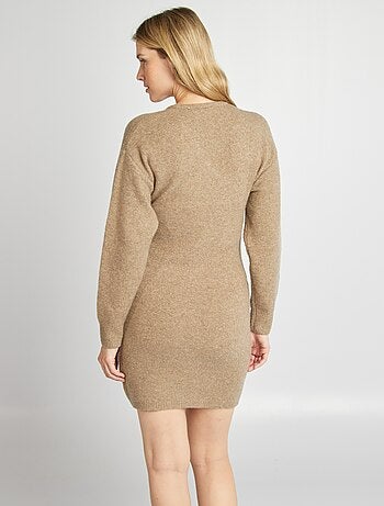 Vestido tipo jersey premamá con cinturón