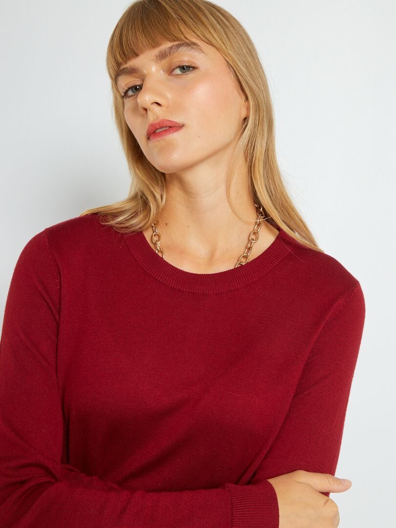 Vestido tipo jersey rojo burdeos Kiabi 15.00€