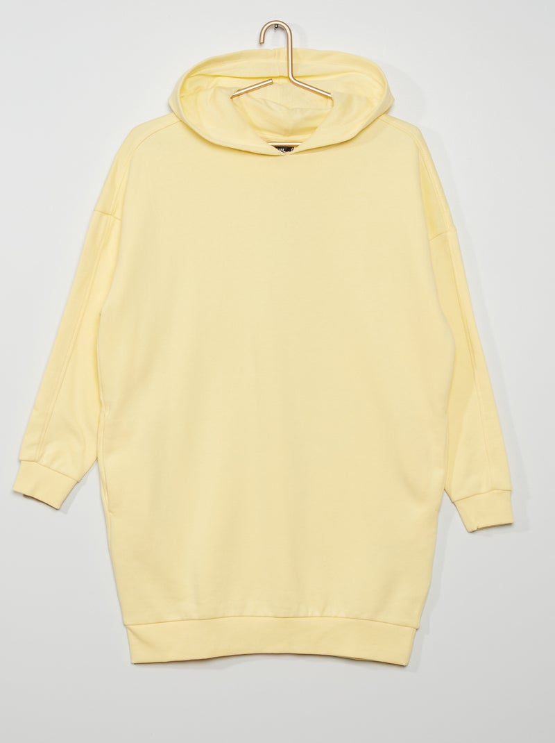 Vestido tipo sudadera con capucha AMARILLO - Kiabi