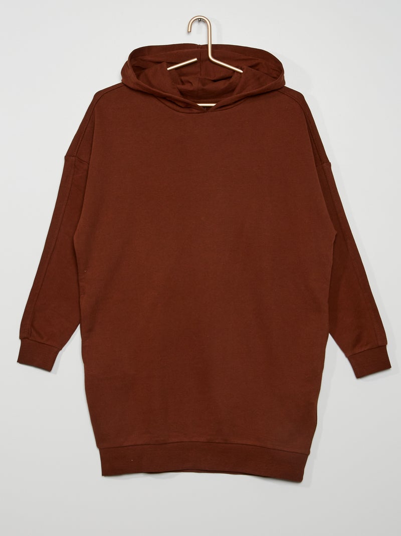 Vestido tipo sudadera con capucha MARRON - Kiabi