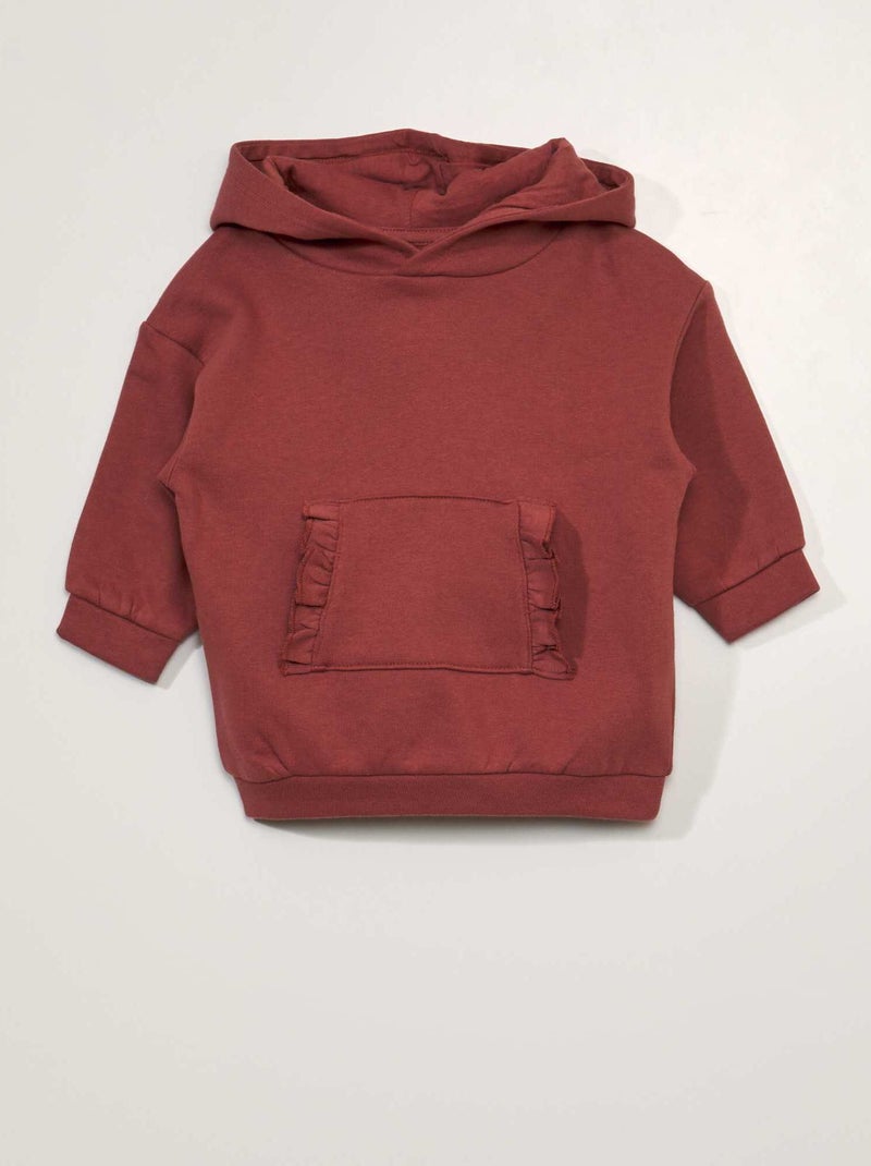 Vestido tipo sudadera con capucha ROJO - Kiabi