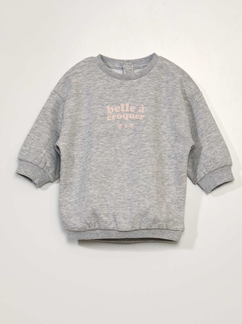 Vestido tipo sudadera de chándal GRIS - Kiabi