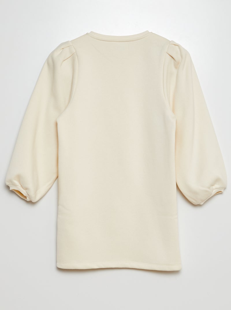 Vestido tipo sudadera de chándal liso BLANCO - Kiabi