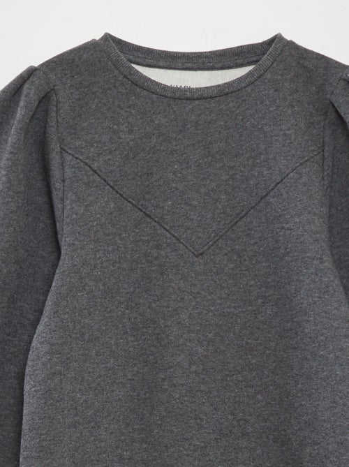 Vestido tipo sudadera de chándal liso - Kiabi