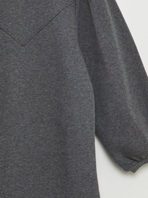 Vestido tipo sudadera de chándal liso - Kiabi