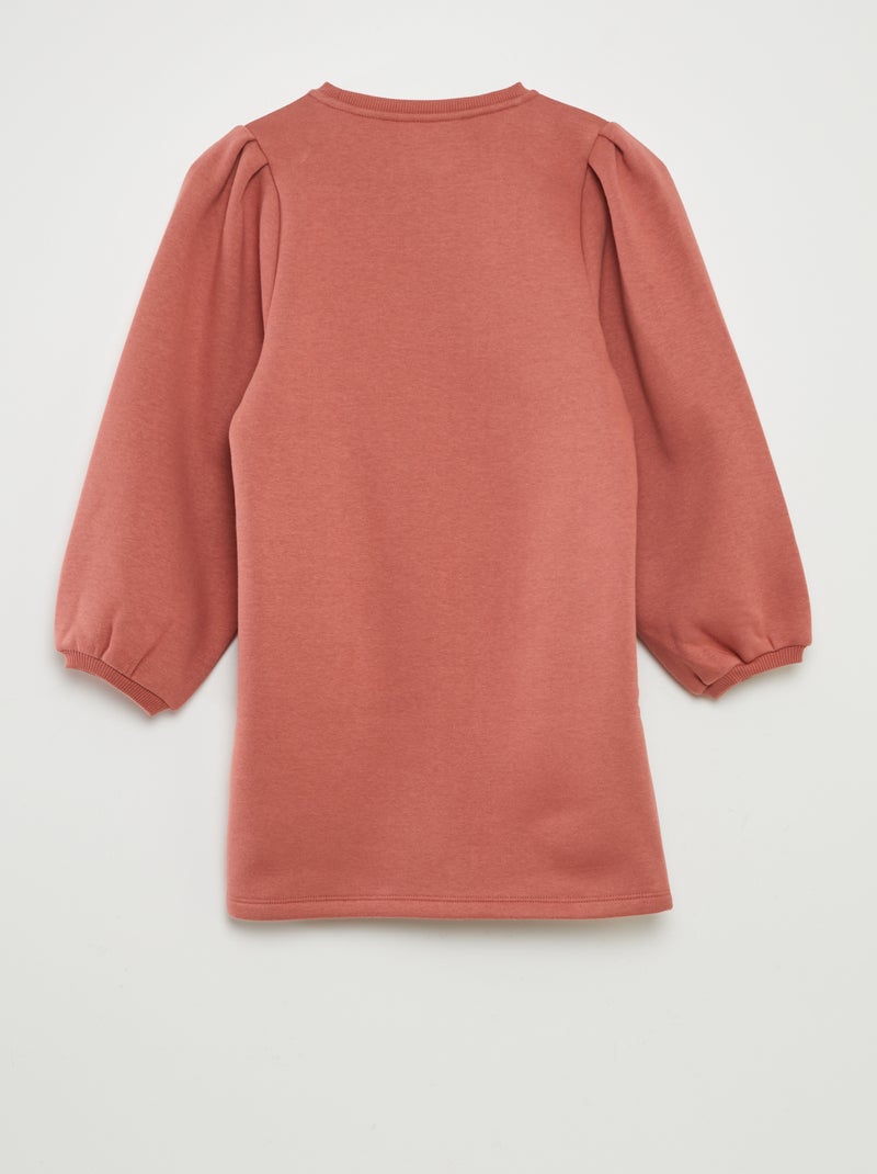 Vestido tipo sudadera de chándal liso ROSA - Kiabi