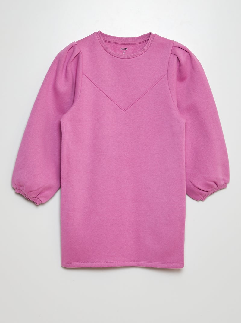 Vestido tipo sudadera de chándal liso rosa - Kiabi