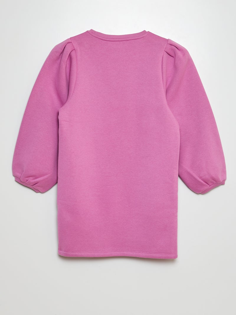 Vestido tipo sudadera de chándal liso rosa - Kiabi