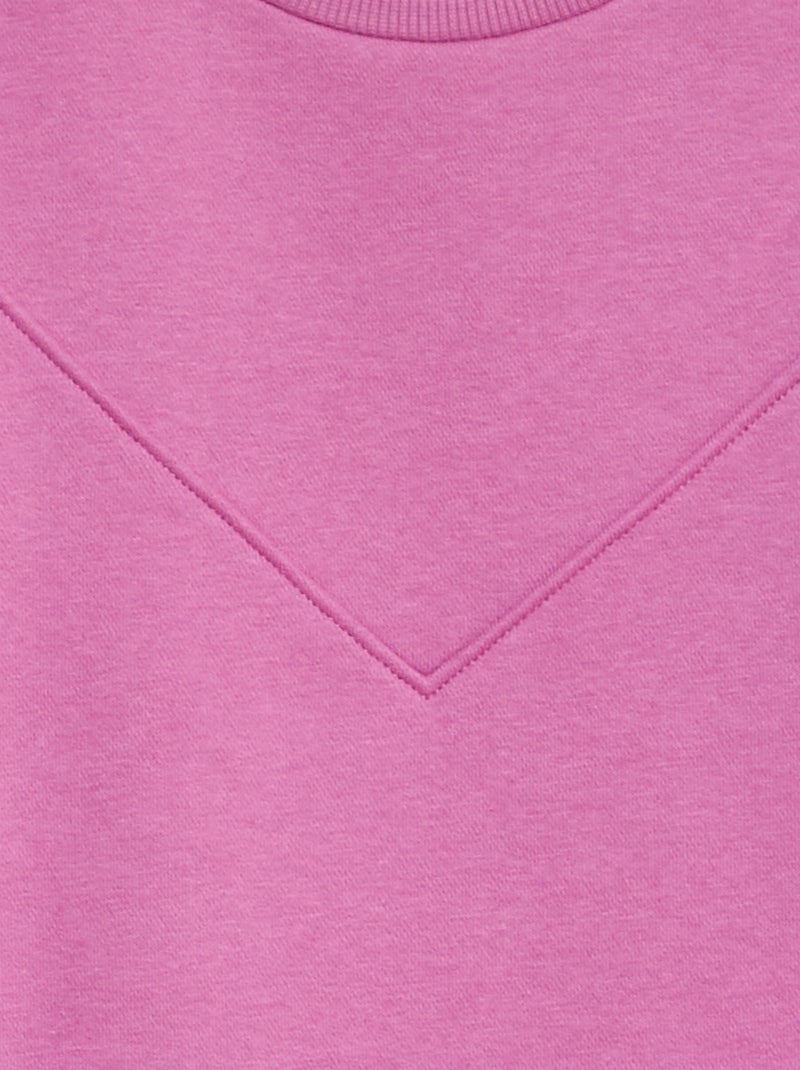 Vestido tipo sudadera de chándal liso rosa - Kiabi