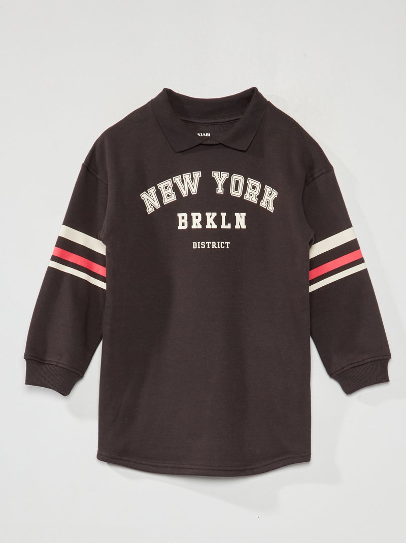 Vestido tipo sudadera de chándal NEGRO - Kiabi