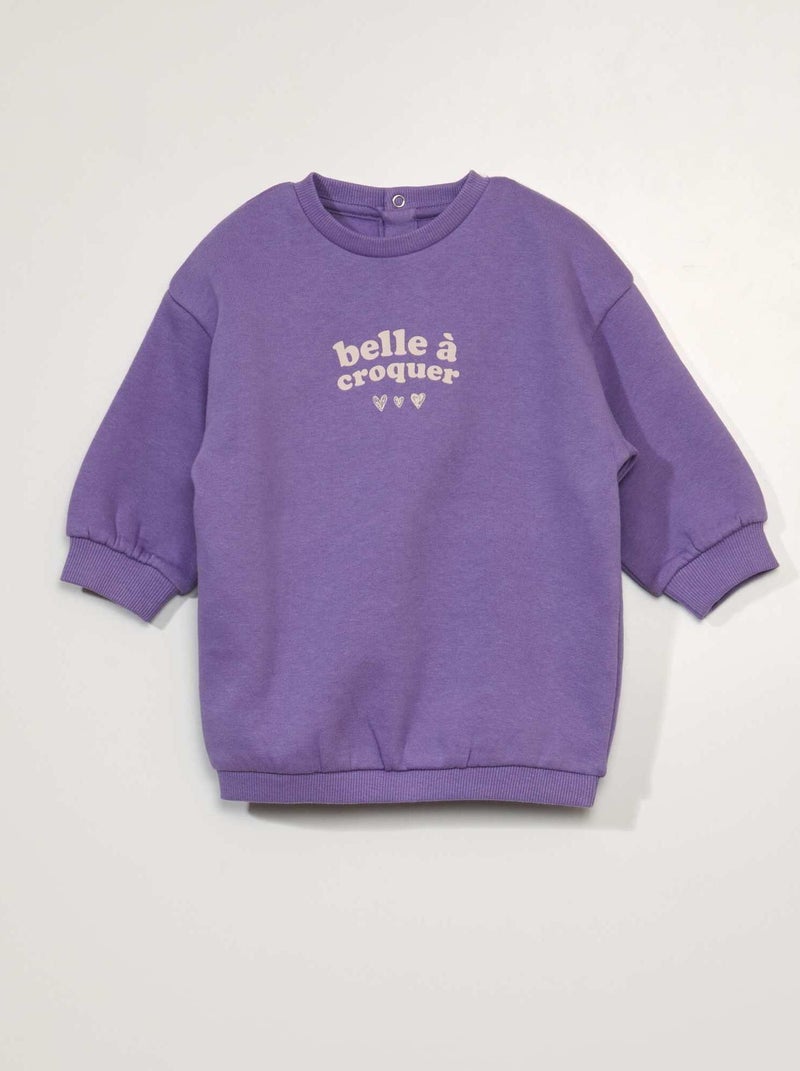 Vestido tipo sudadera de chándal PURPURA - Kiabi