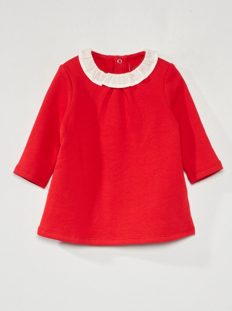 Vestido tipo sudadera de chándal ROJO - Kiabi