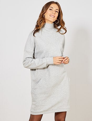 Vestido tipo sudadera de cuello alto - Kiabi