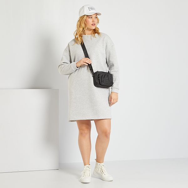 Vestido tipo sudadera de felpa tallas grandes mujer - GRIS - Kiabi - 18,00€