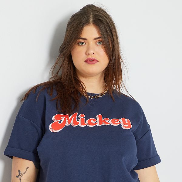 Vestido tipo sudadera de felpa 'Mickey' tallas grandes mujer - NEGRO -  Kiabi - 20,00€