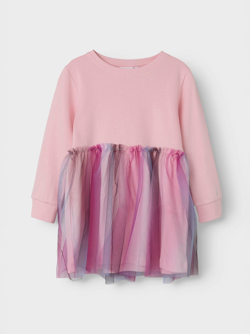 Vestido tipo sudadera de tul  - Guppy Rosa - Kiabi
