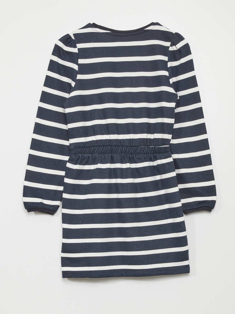 Vestido tipo sudadera entallado estampado AZUL - Kiabi