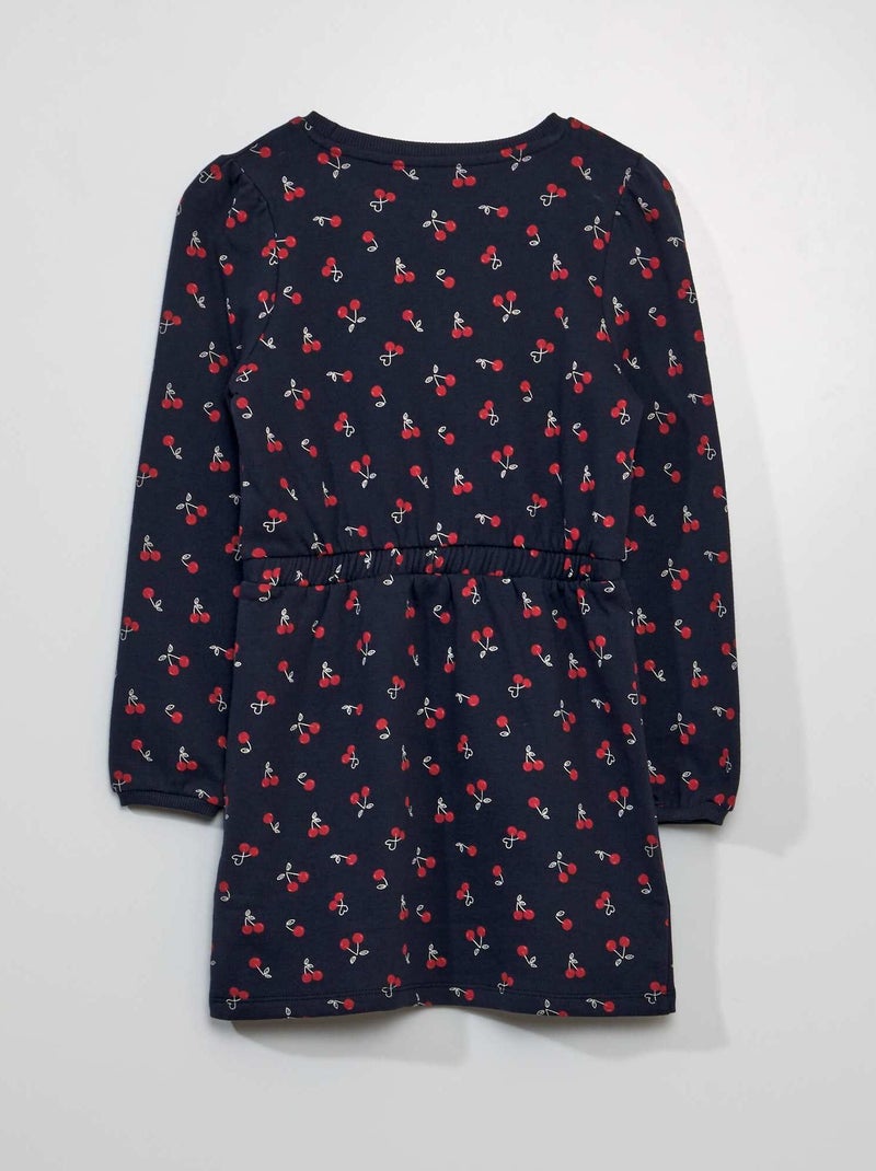 Vestido tipo sudadera entallado estampado AZUL - Kiabi