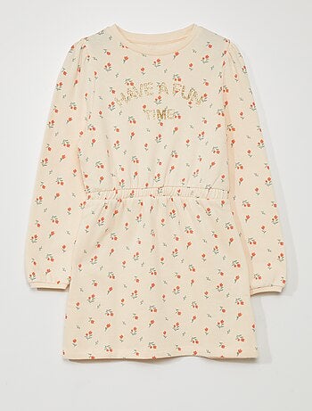 Vestido tipo sudadera entallado estampado - Kiabi