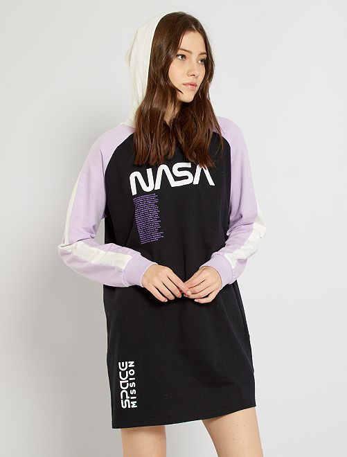 Vestido tipo sudadera 'NASA'                             negro 
