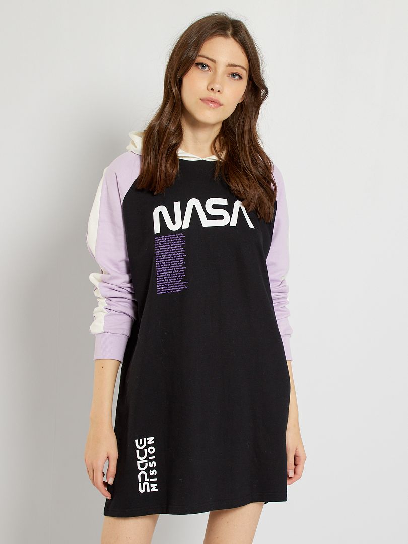 Vestido tipo sudadera 'NASA' Negro - Kiabi