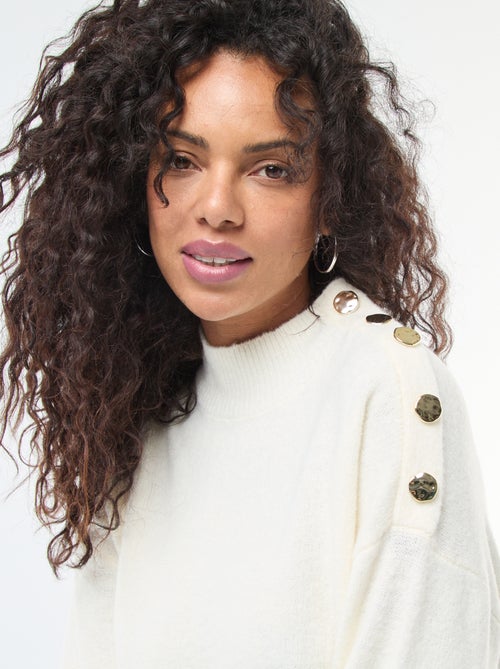 Vestido tipo suéter con botones decorativos - Kiabi