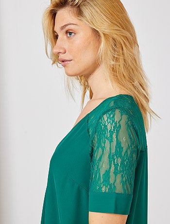 Vestido trapecio encaje - Kiabi