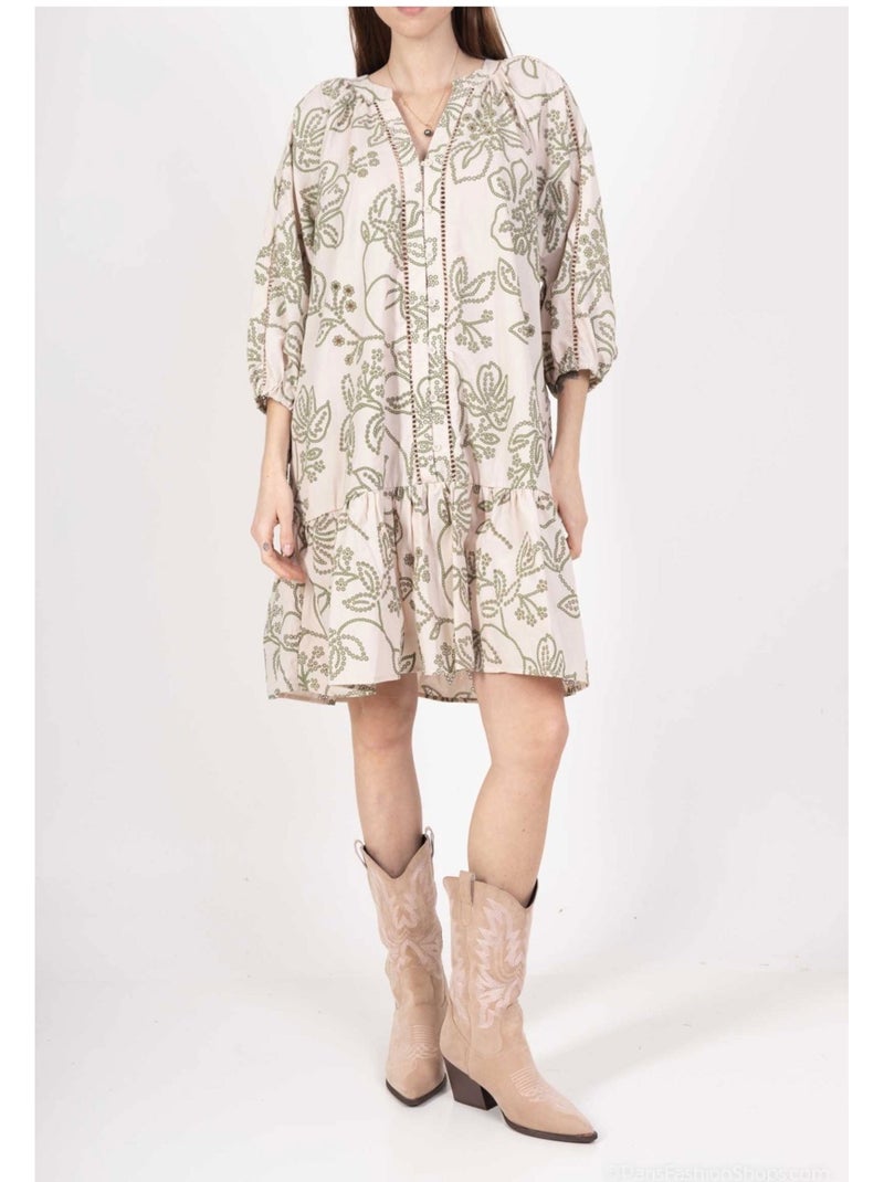 Vestido túnica Kebello Beige - Kiabi
