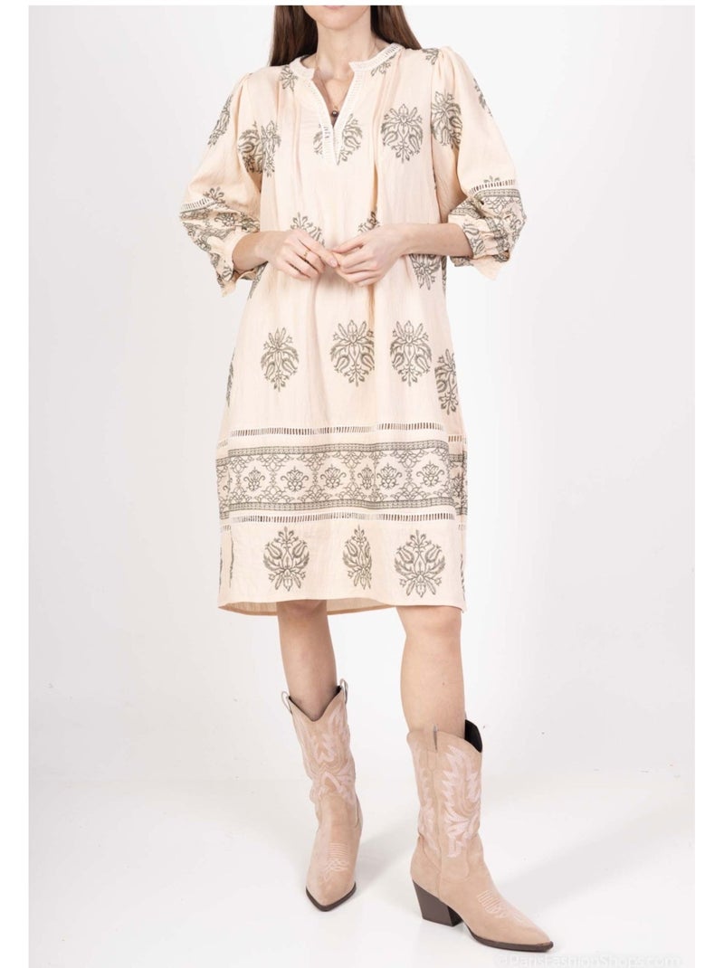 Vestido túnica Kebello Beige - Kiabi