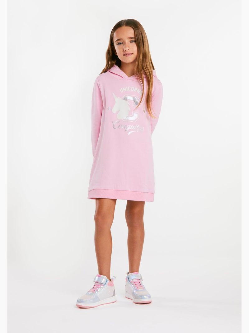 Vestido Unicornio Purpurina Rosa Rosa - Kiabi