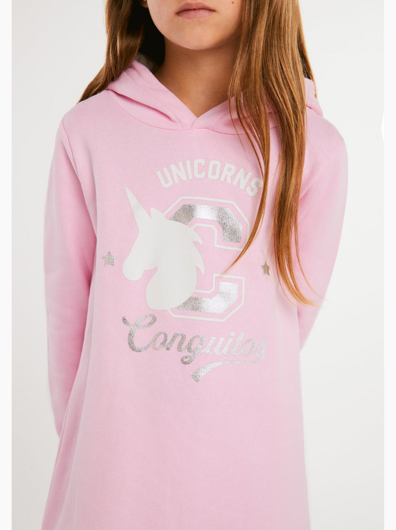 Vestido Unicornio Purpurina Rosa Rosa - Kiabi