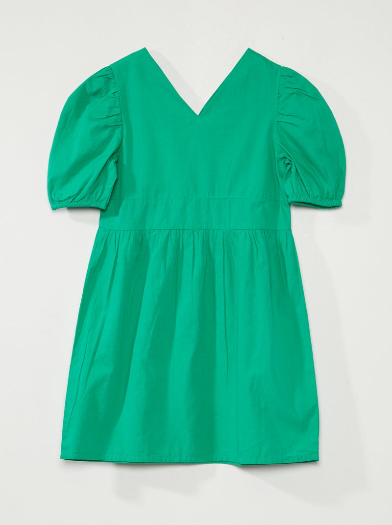 Vestido urdimbre y trama VERDE - Kiabi