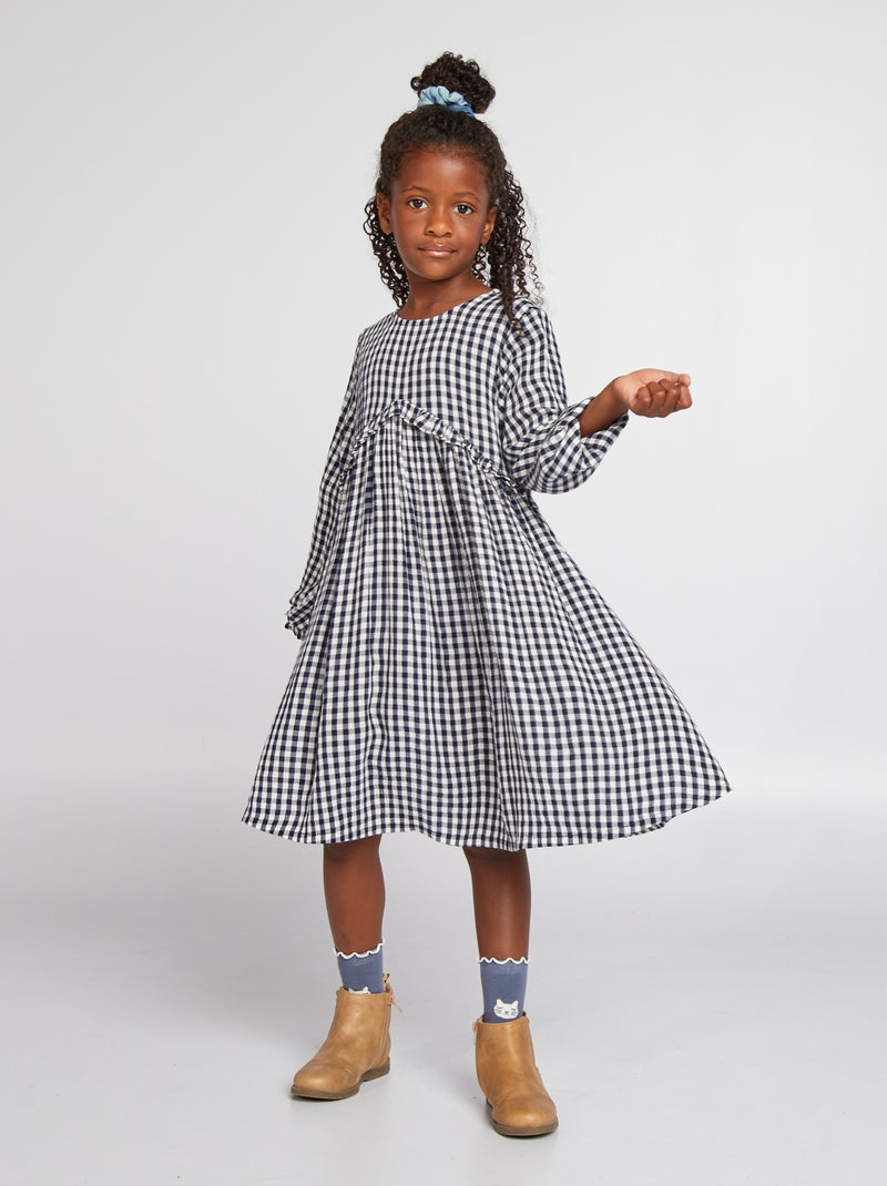 Vestido vaporoso con estampado AZUL - Kiabi