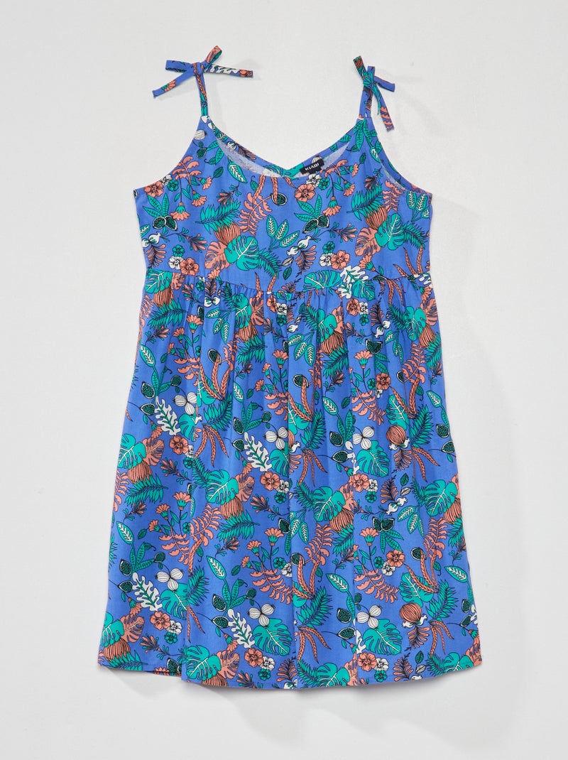 Vestido vaporoso con estampado AZUL - Kiabi