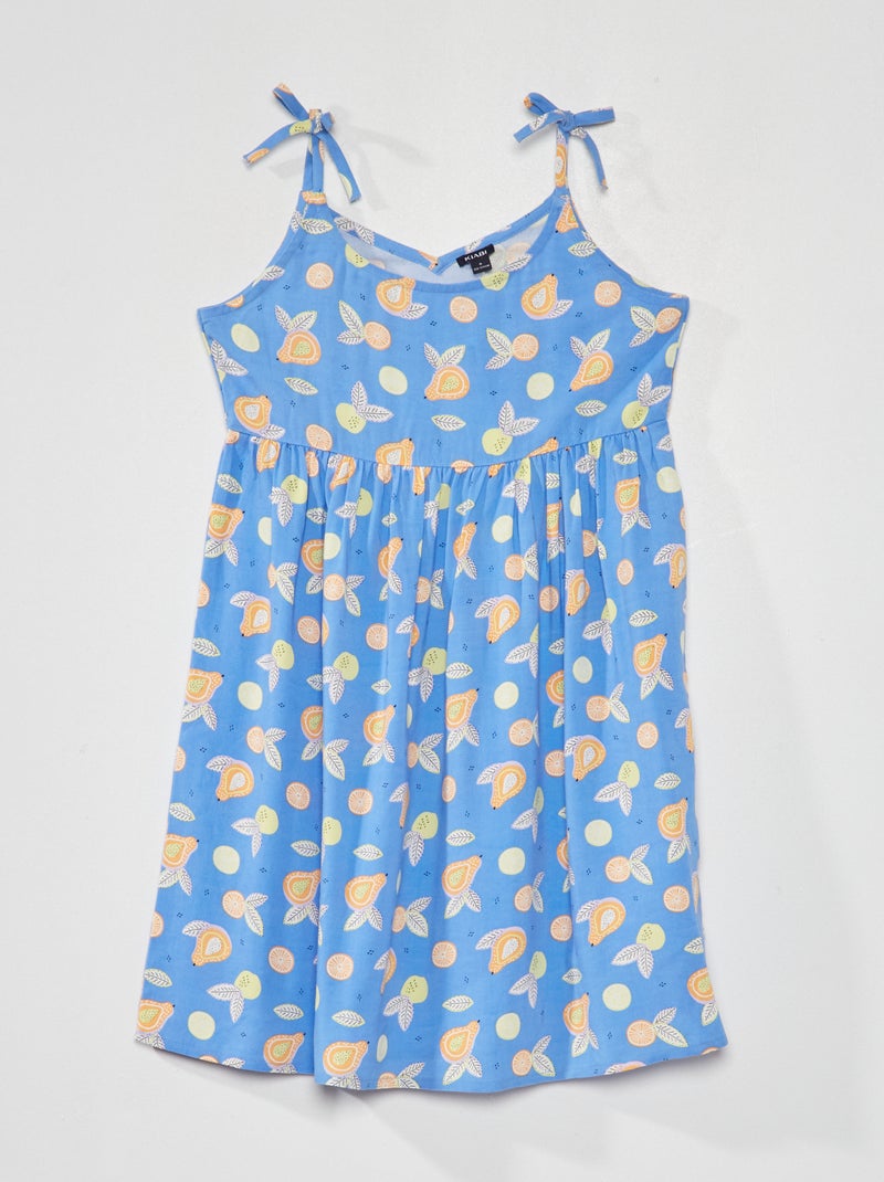 Vestido vaporoso con estampado AZUL - Kiabi