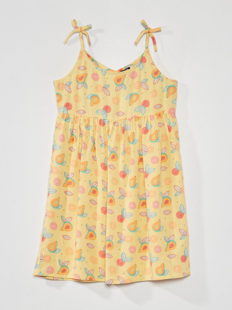 Vestido vaporoso con estampado BLANCO - Kiabi