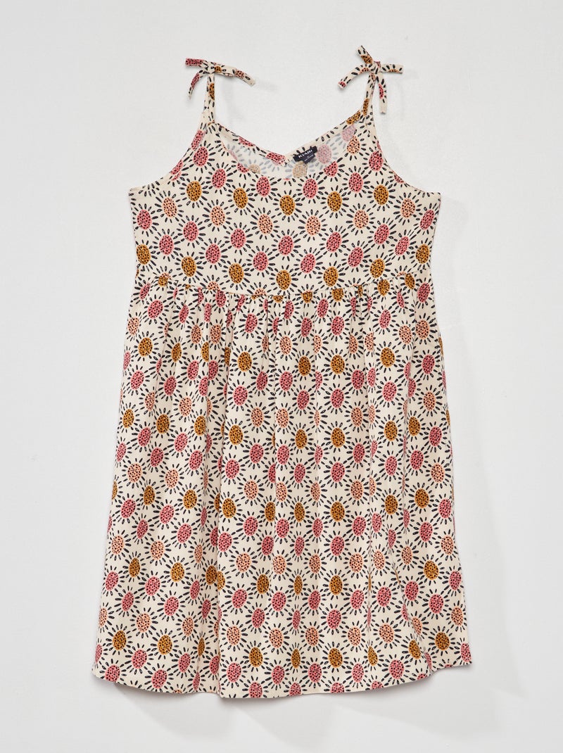 Vestido vaporoso con estampado BLANCO - Kiabi