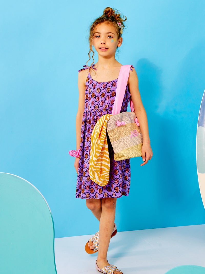 Vestido vaporoso con estampado PURPURA - Kiabi