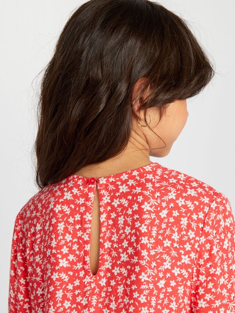 Vestido vaporoso con estampado ROJO - Kiabi
