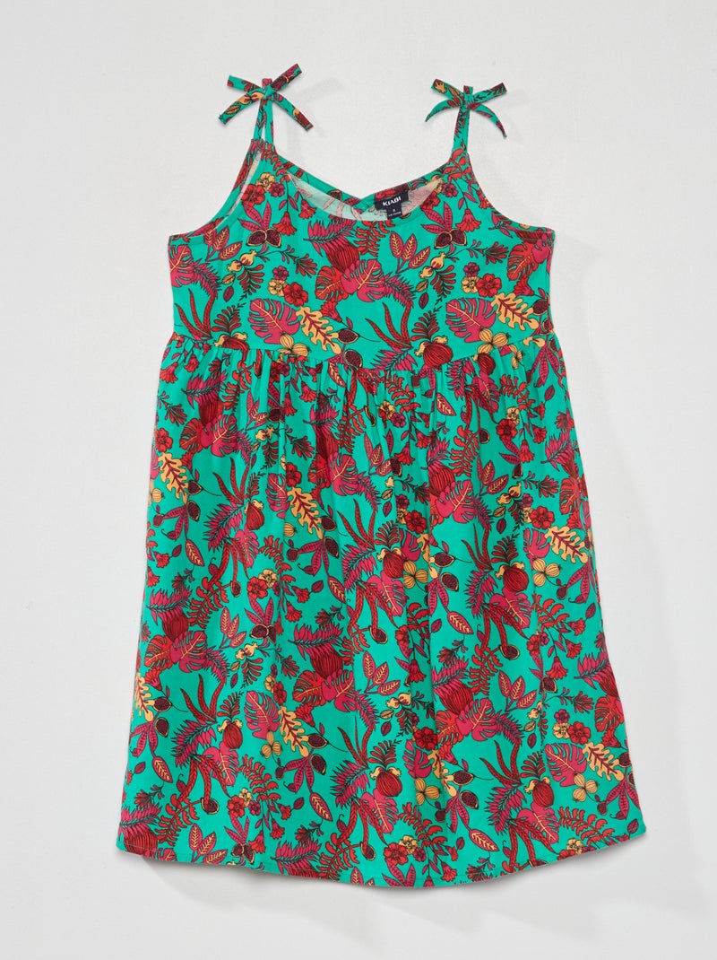 Vestido vaporoso con estampado VERDE - Kiabi