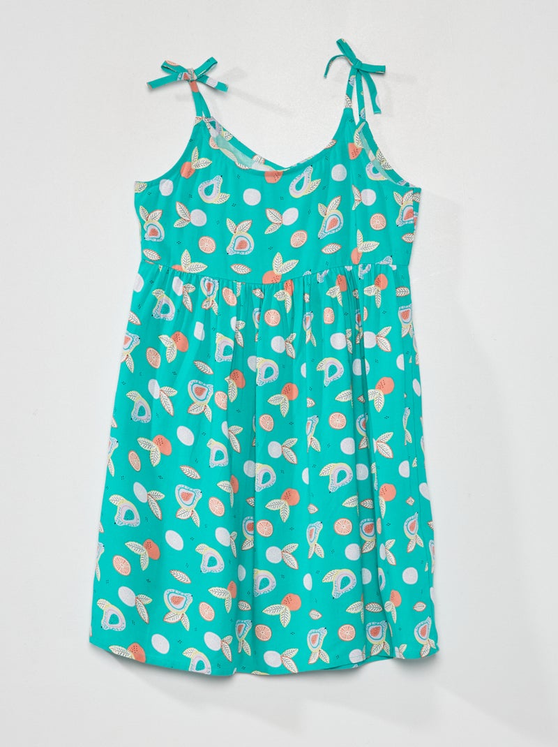 Vestido vaporoso con estampado VERDE - Kiabi