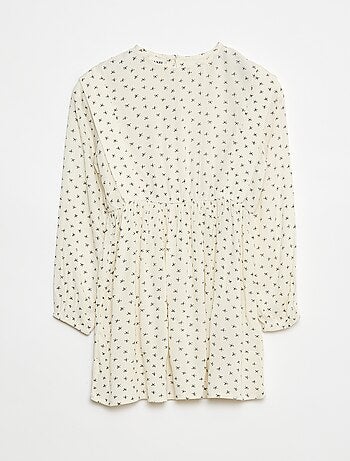 Vestido vaporoso de flores de punto de crepé