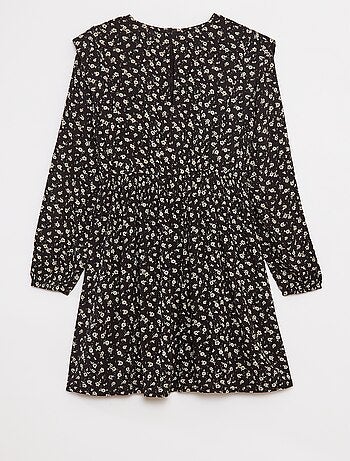Vestido vaporoso de flores de punto de crepé