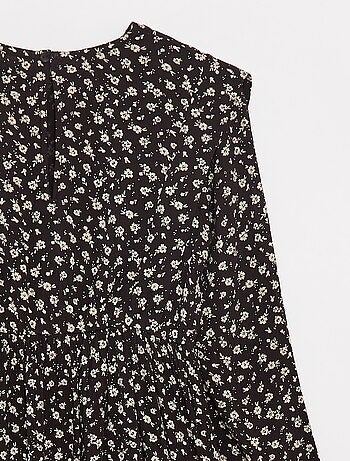 Vestido vaporoso de flores de punto de crepé
