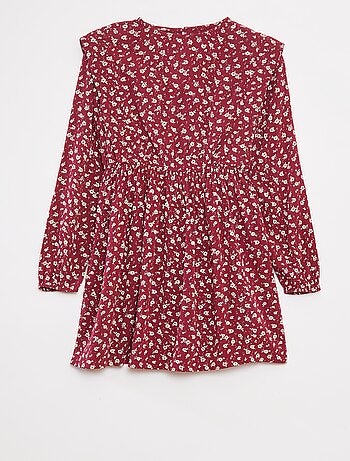 Vestido vaporoso de flores de punto de crepé