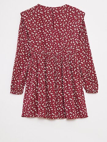 Vestido vaporoso de flores de punto de crepé