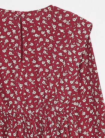 Vestido vaporoso de flores de punto de crepé